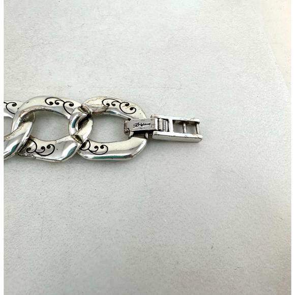 Brighton Silver toned  8 link chunky bracelet Preowned - Picture 2 of 6